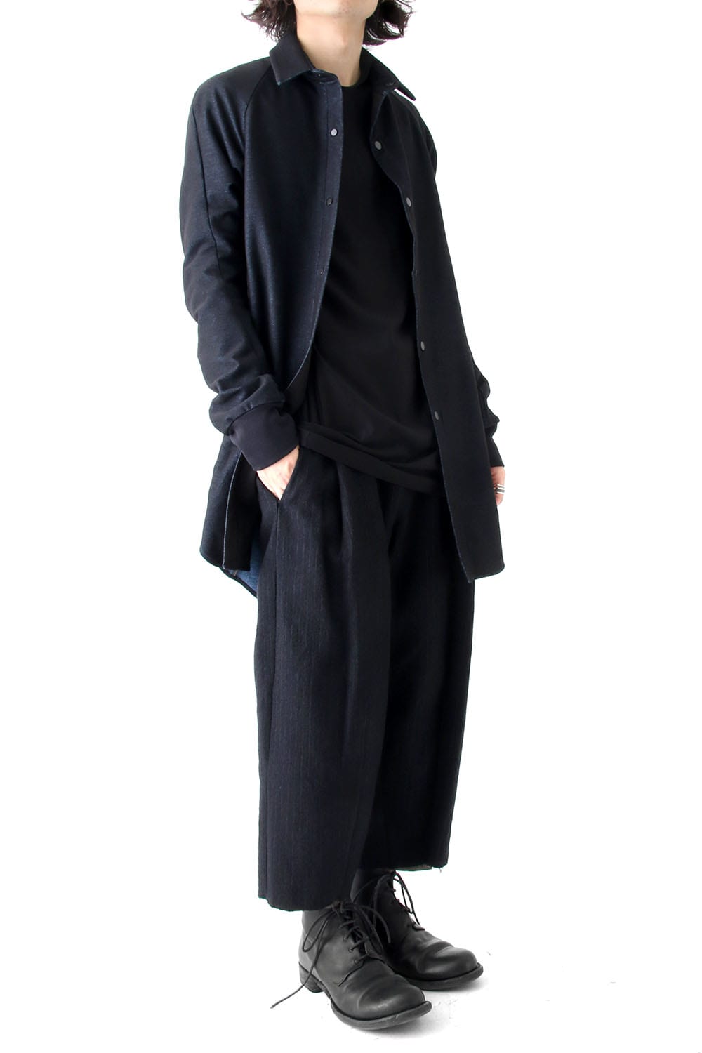 Long Shirt Wool Stretch Denim