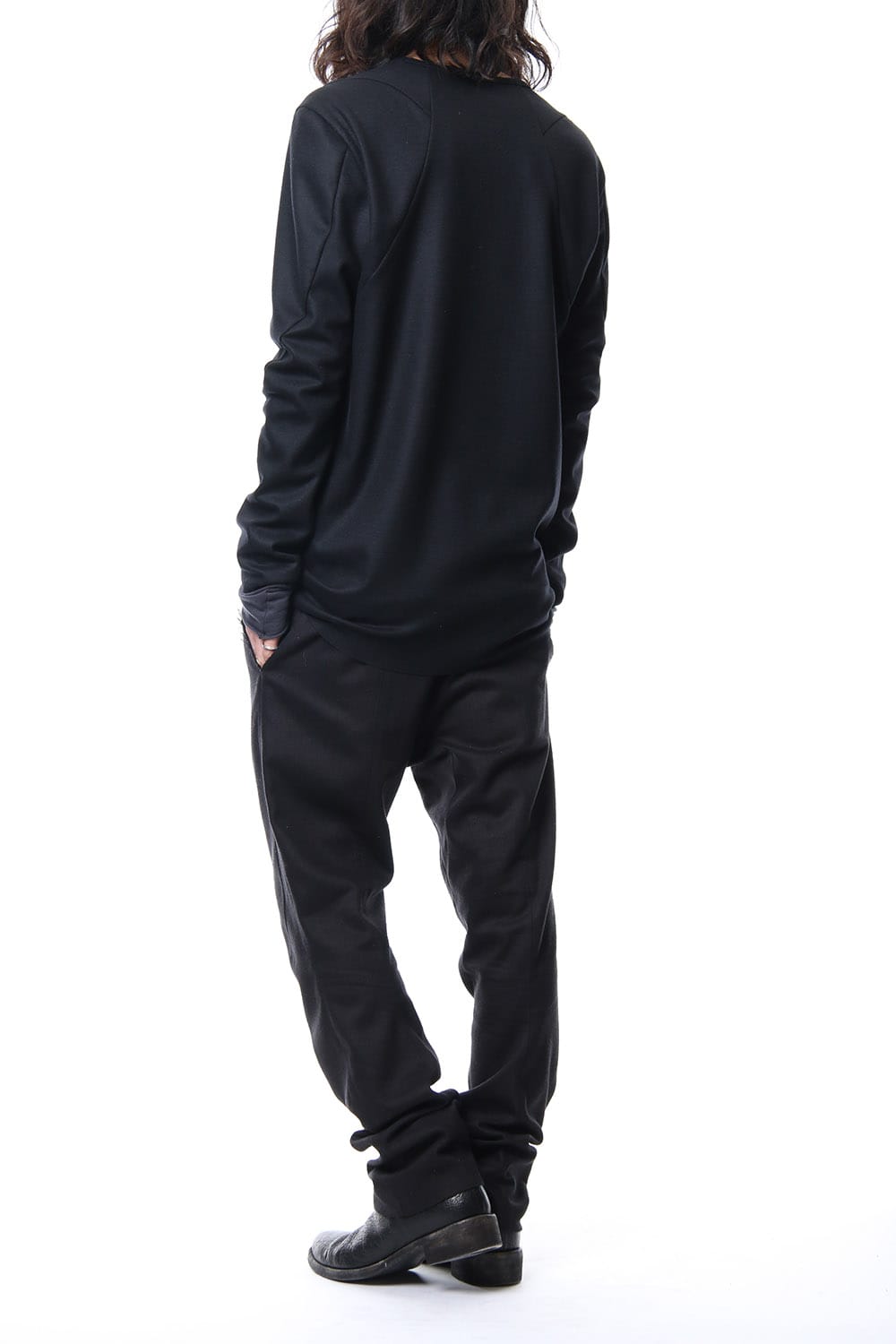 Super 100's wool smooth Long Sleeve T-shirt