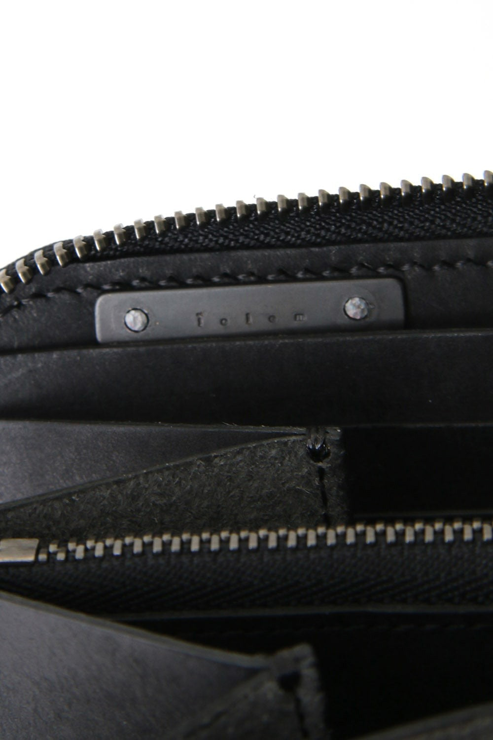 Round Zip Cow Leather Long Wallet