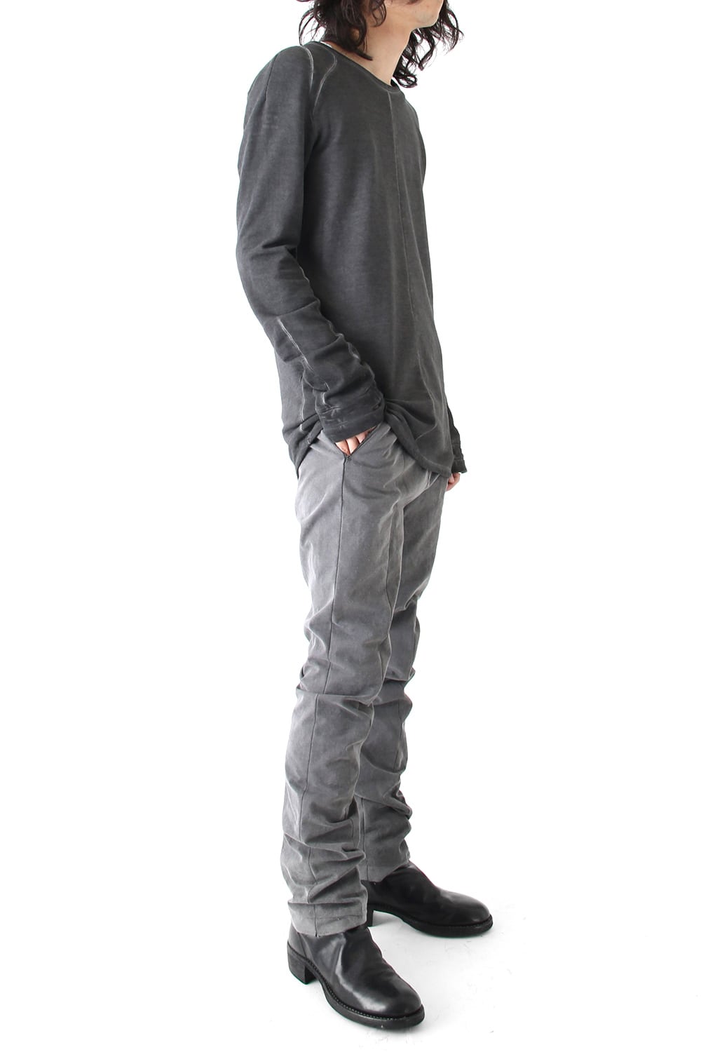 Semi curve trousers Gray