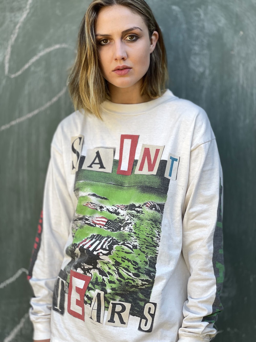 ©SAINT M×××××× × DENIM TEARS Landscape Long sleeve T-shirt