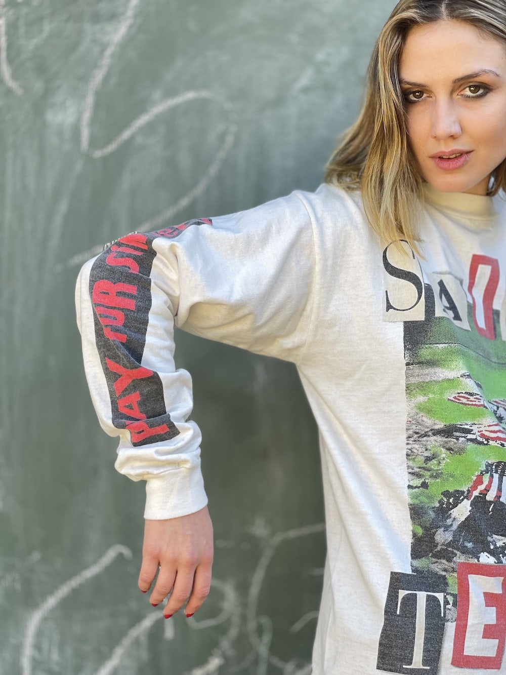 ©SAINT M×××××× × DENIM TEARS Landscape Long sleeve T-shirt
