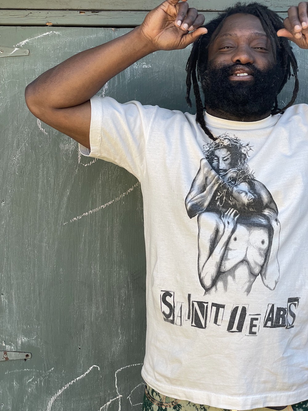 ©SAINT M×××××× × DENIM TEARS DBL Jesus Short sleeve T-shirt