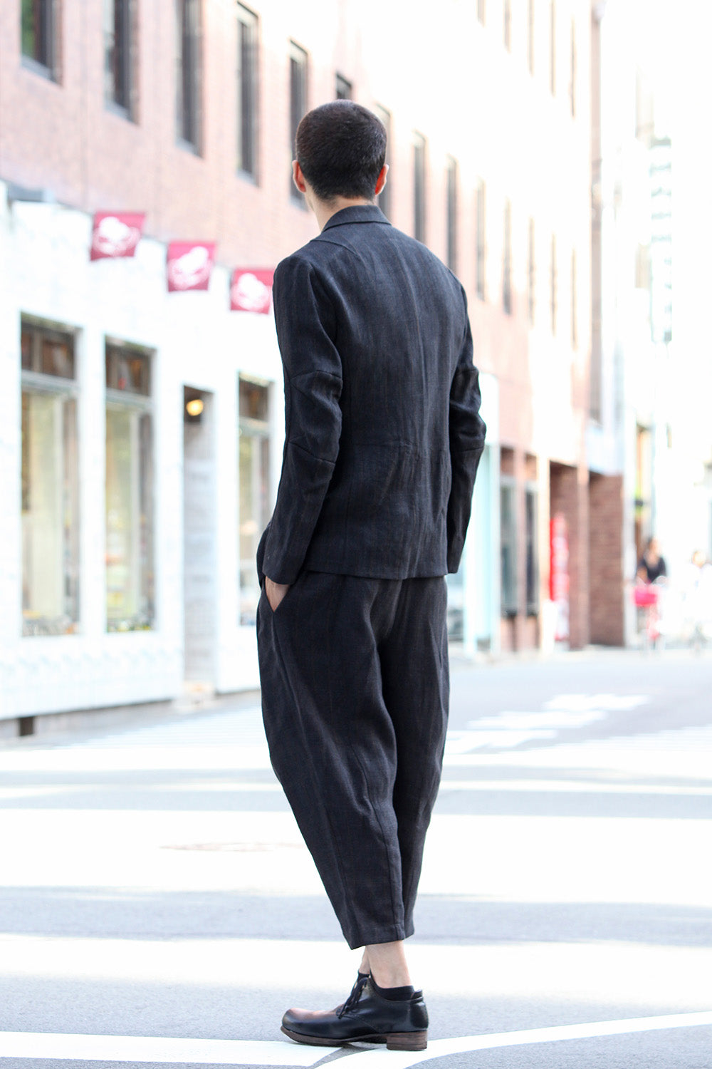 Linen Stripe Cropped Pants