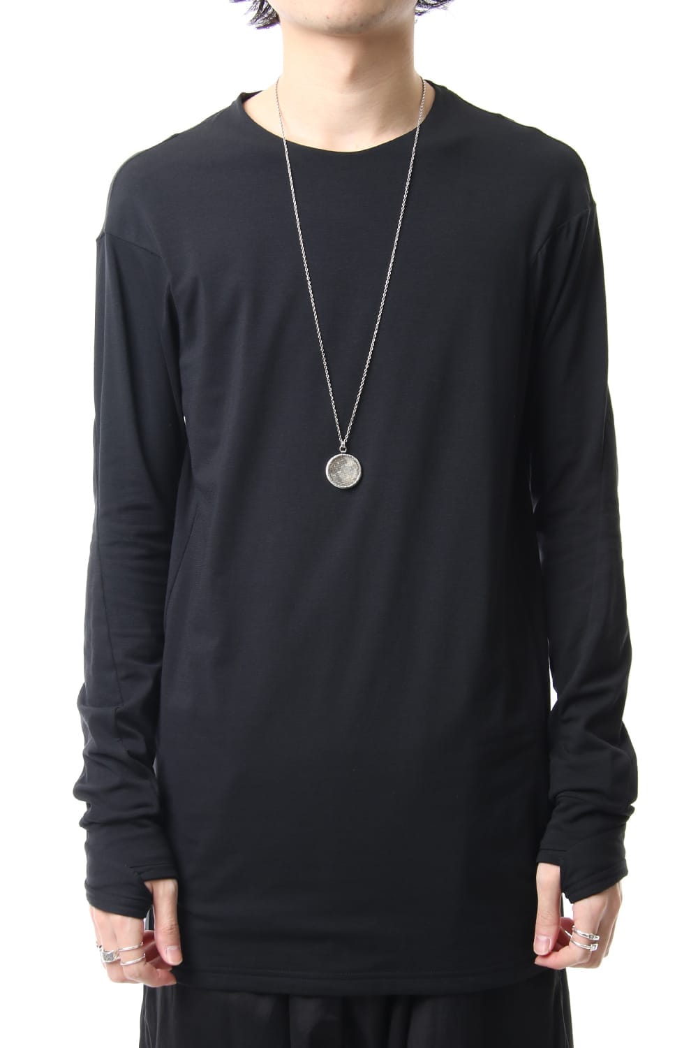 Circle bezel necklace io-03-076