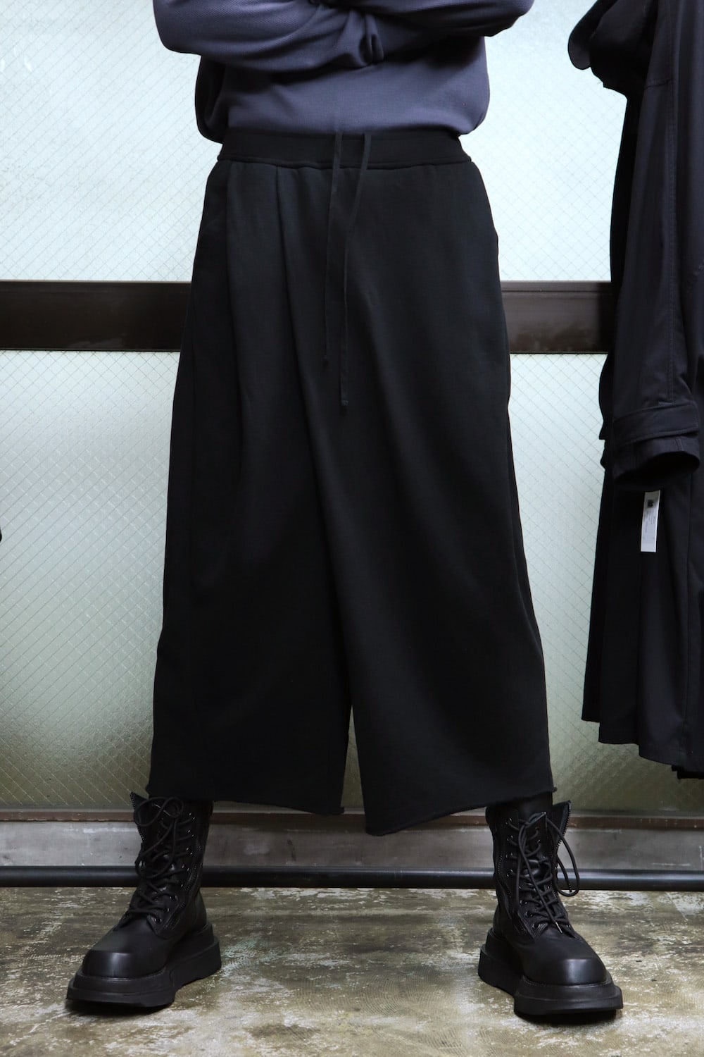 FOLDED BAGGY PANTS Black