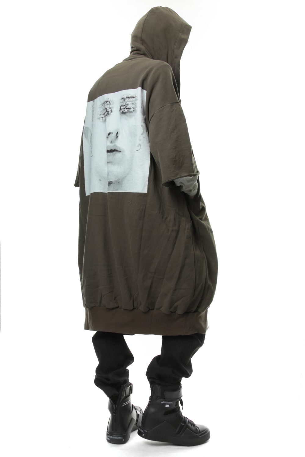 PRINT EXTRA BIG ZIP HOODIE Dust