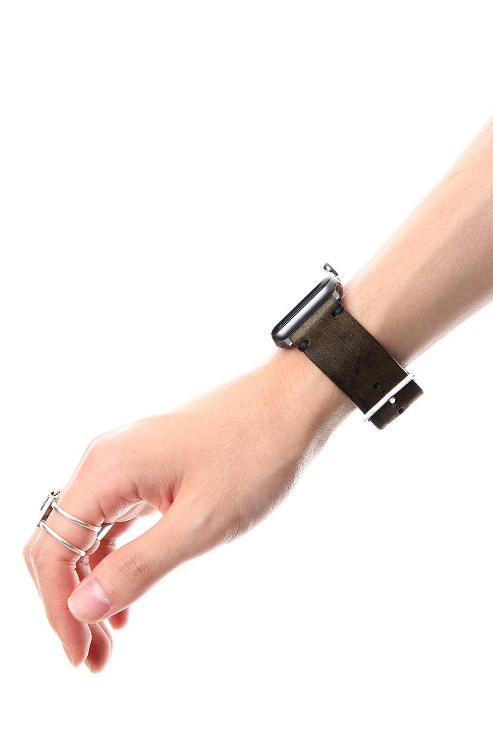 Apple Watch Band - HABANA Leather Smeraldo - Silver Type 2