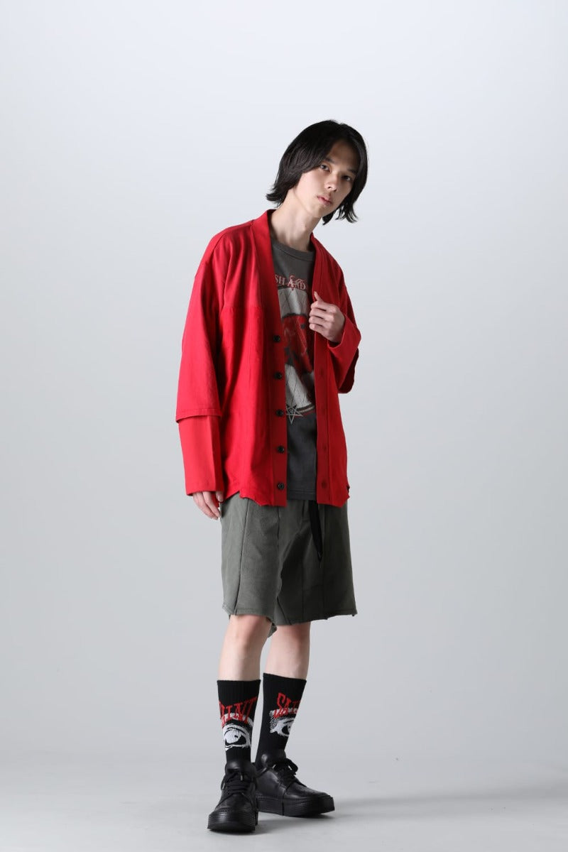 Upside Down Cardigan Red