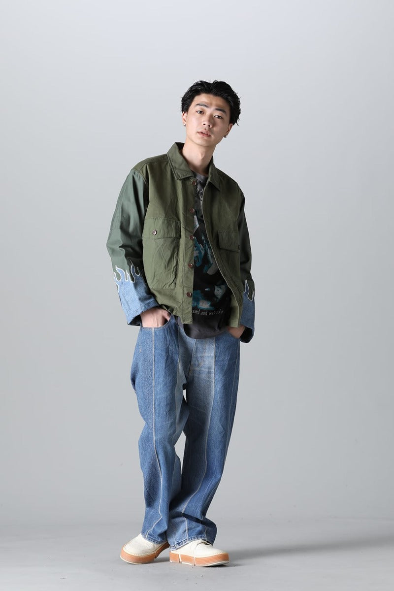 Fire EMB jacket Denim - M1