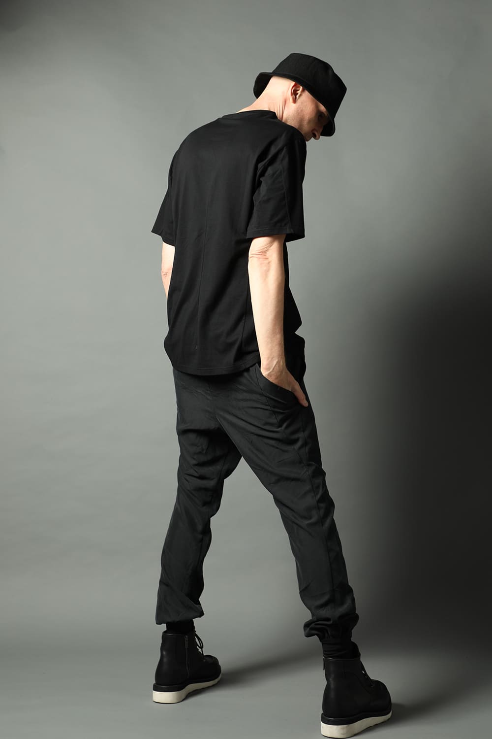 Jogger pants rayon/polyester poplin Black