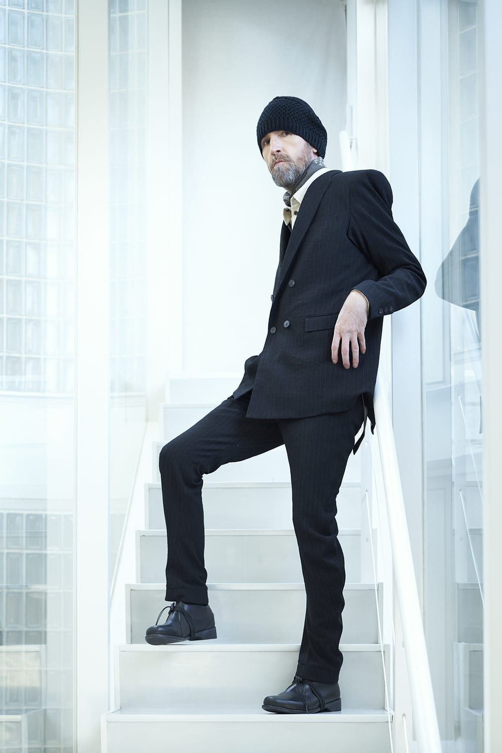 ジャケット シュリンク ウール ストライプ