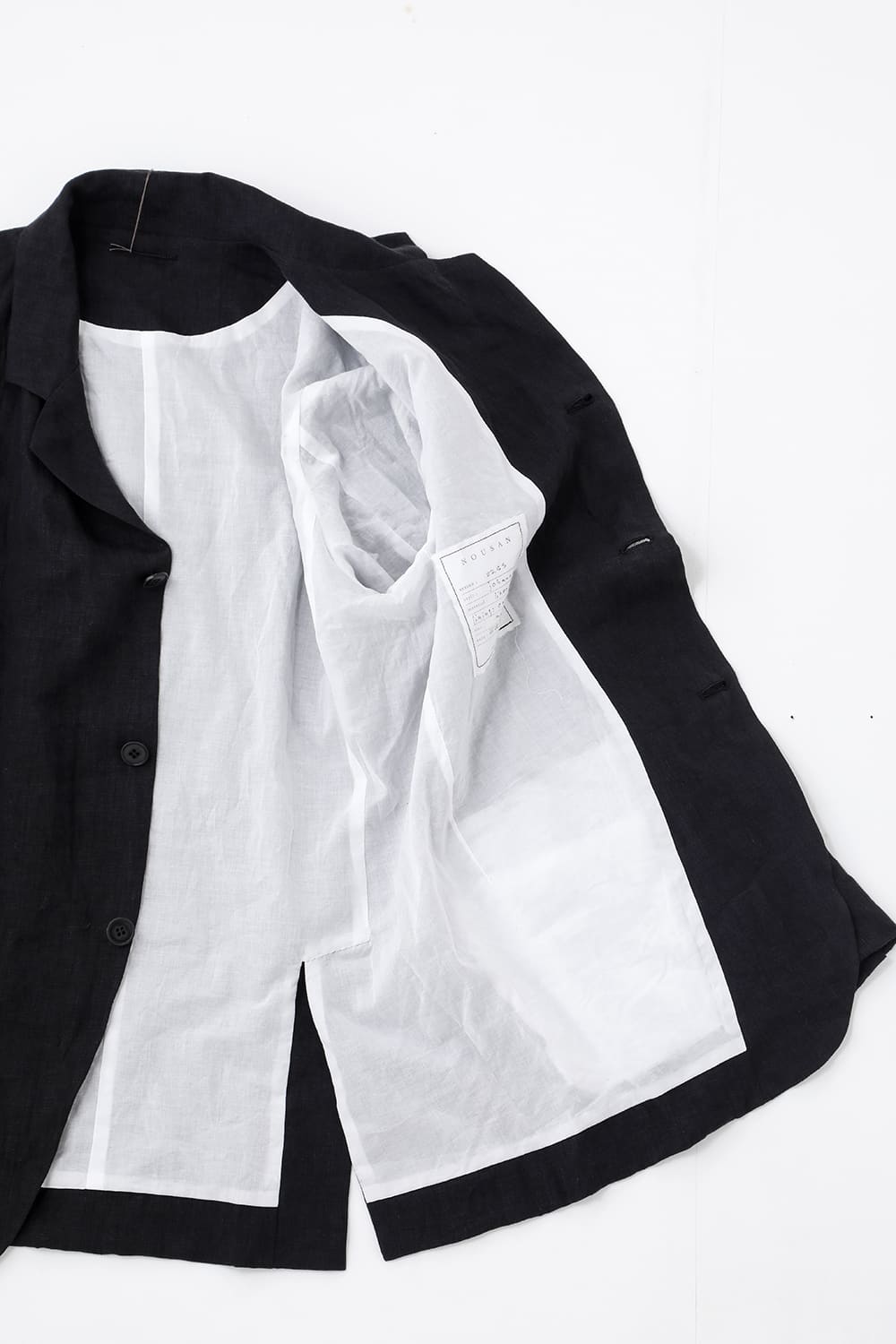 French Linen 3B Jacket Black