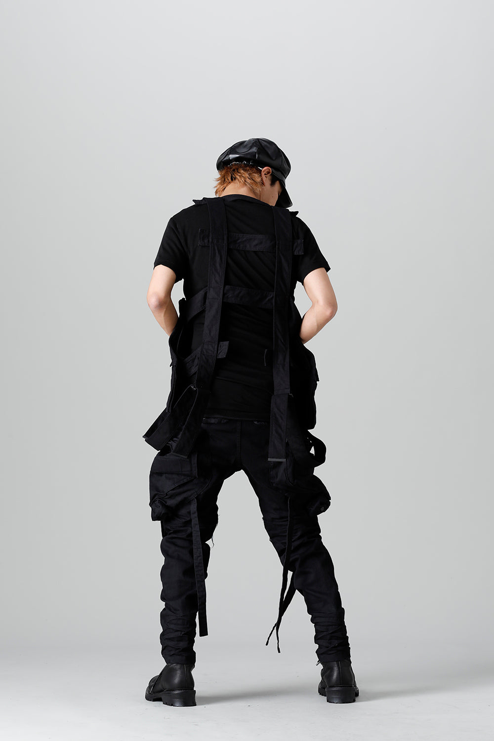 9Oz Stretch Denim Gas Mask Skinny Pants Black