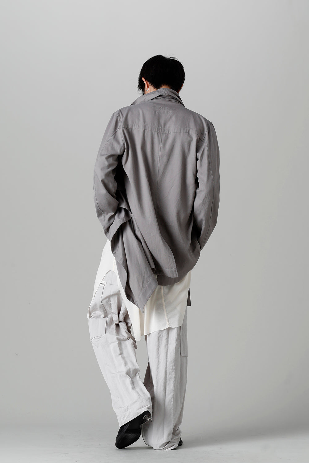 Rayon/Cotton Cloth Drape shirt Gray