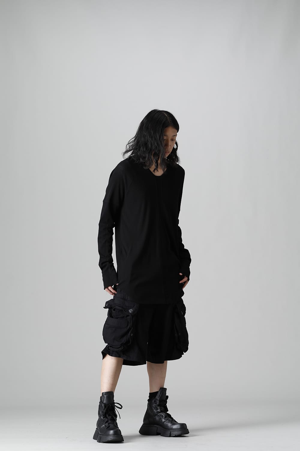 9Oz Stretch Denim Gas Mask Short Pants Black