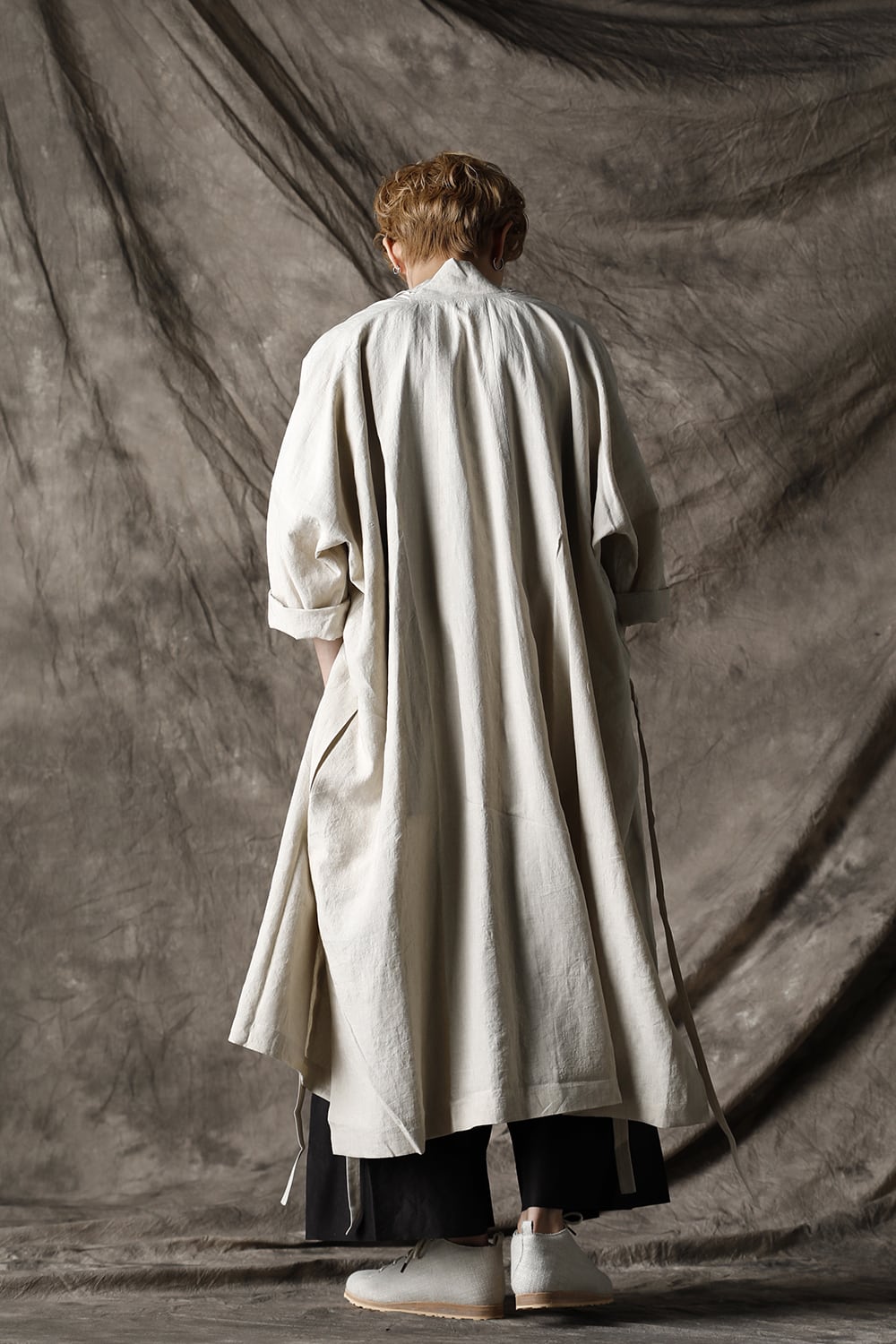 KIMONO#8 NATURAL MELE LINEN/SILK SHIRTING