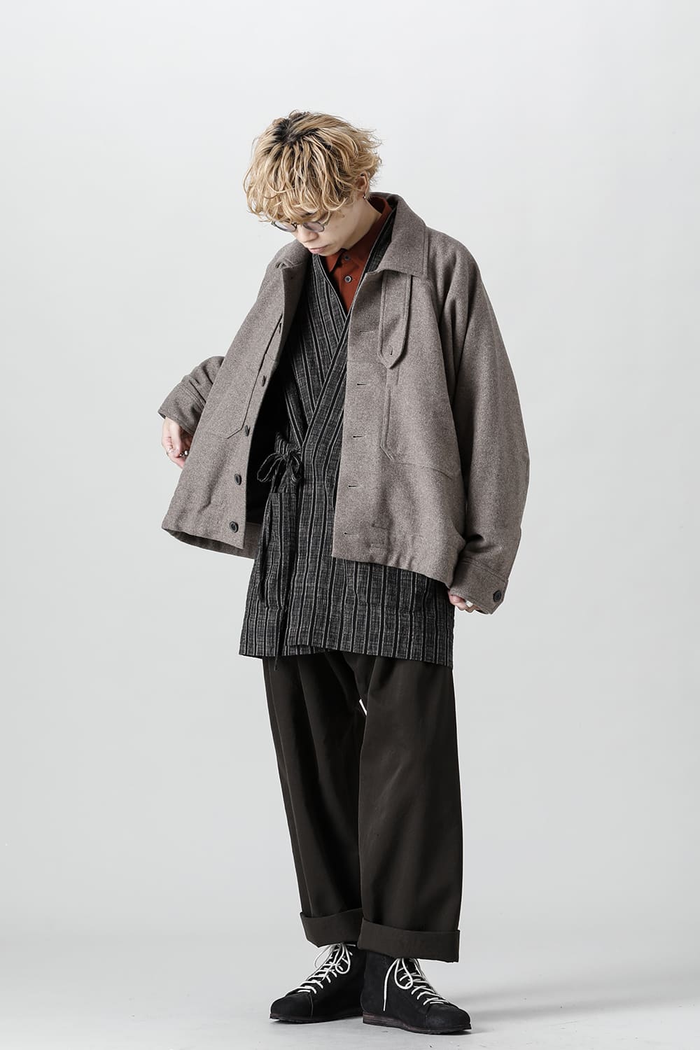 KIMONO#9 STRIPE COTTON CLOTH