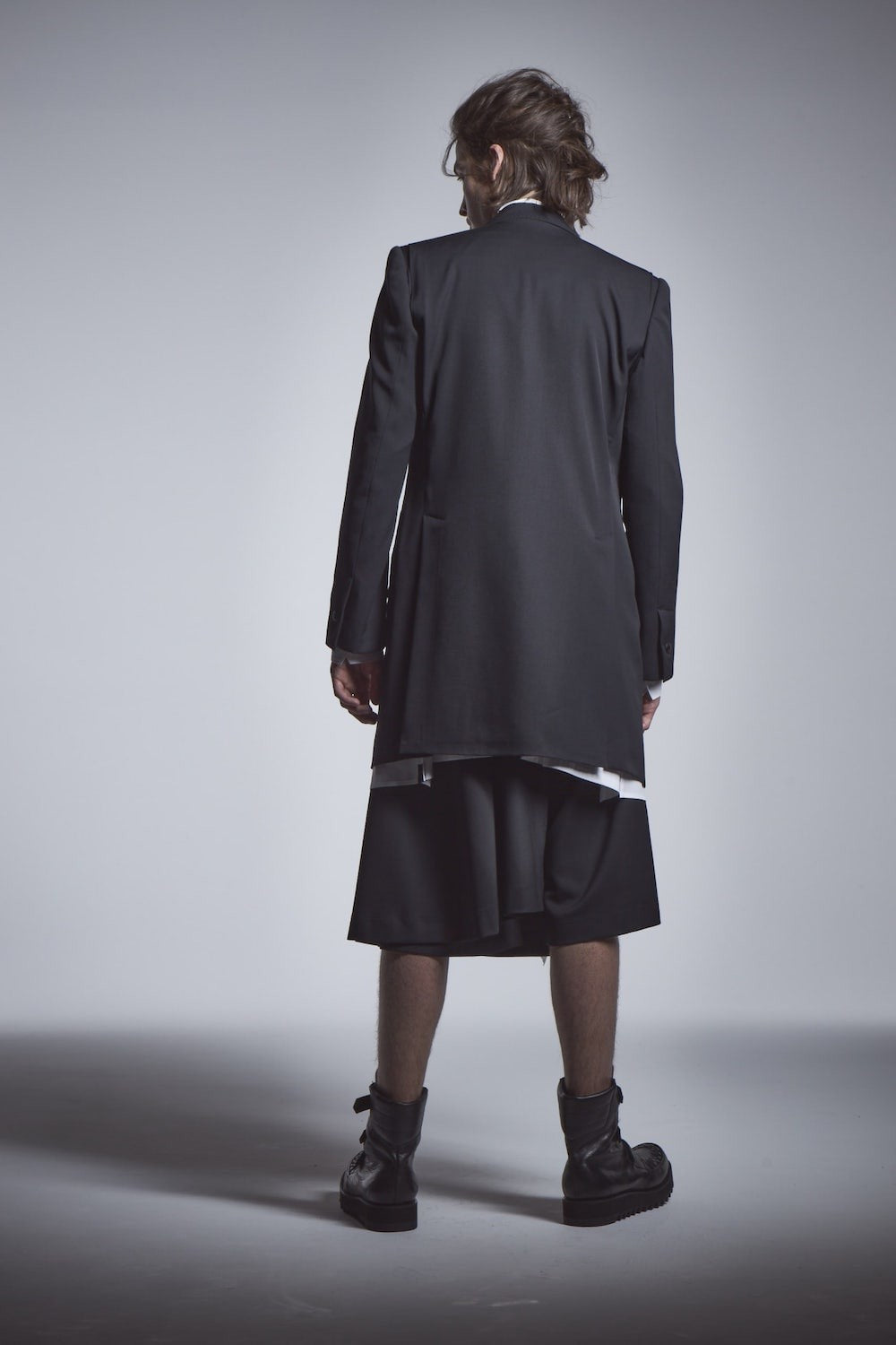 ギャバジン ストレッチ ロング ピークドジャケット