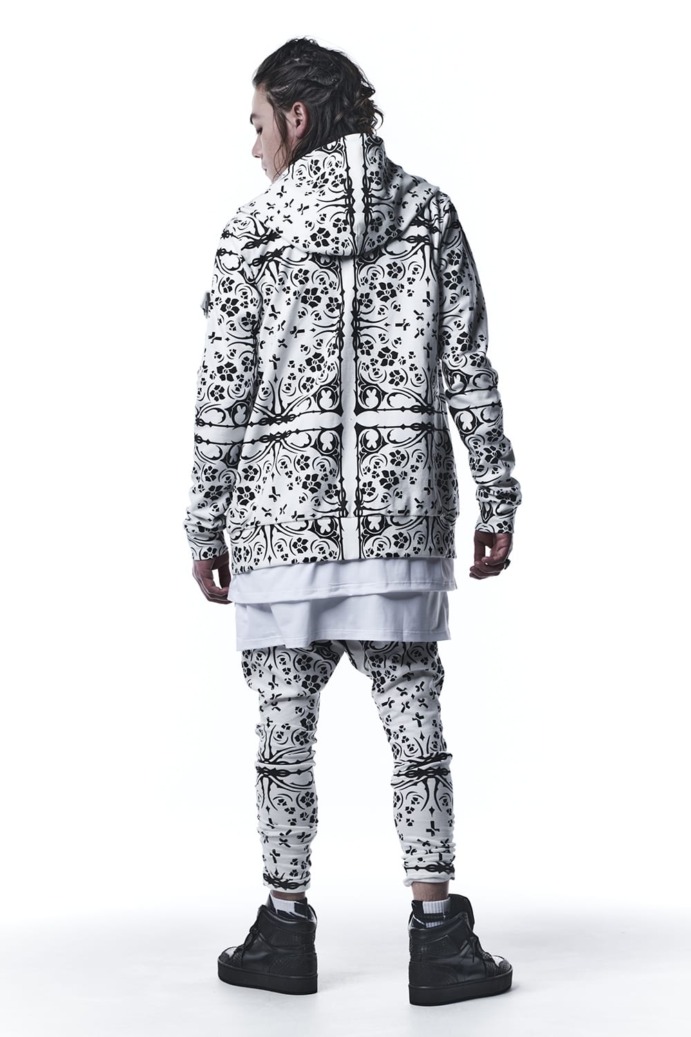 レイヤード ロングスリーブTシャツ ホワイト&ホワイト