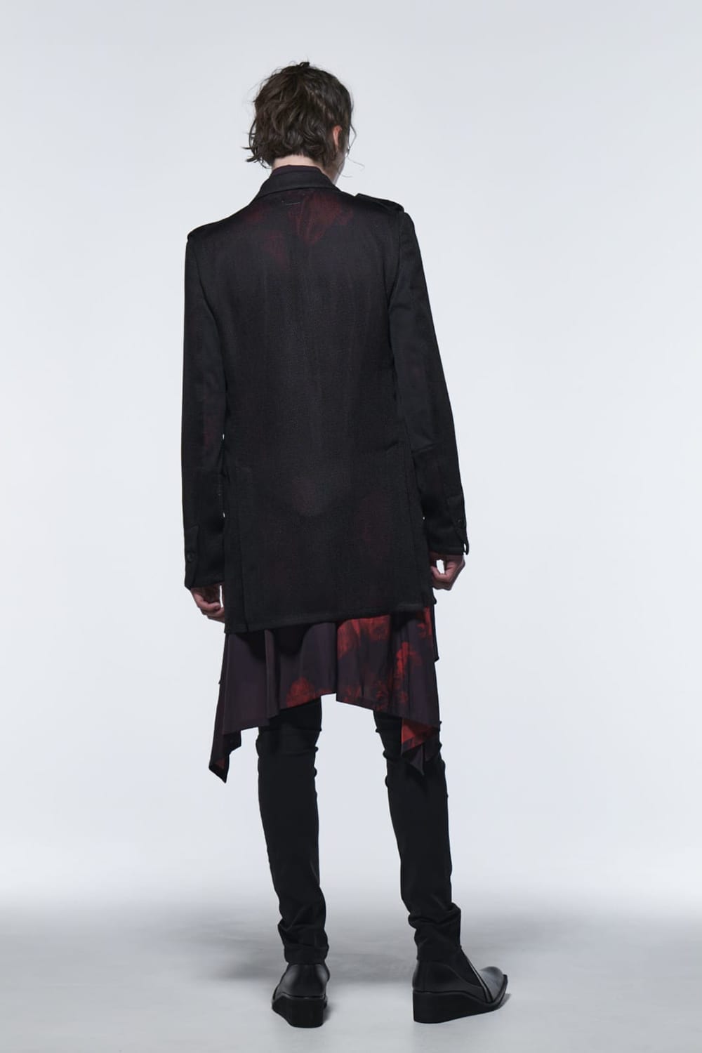 フレアシャツ ブラック & レッド