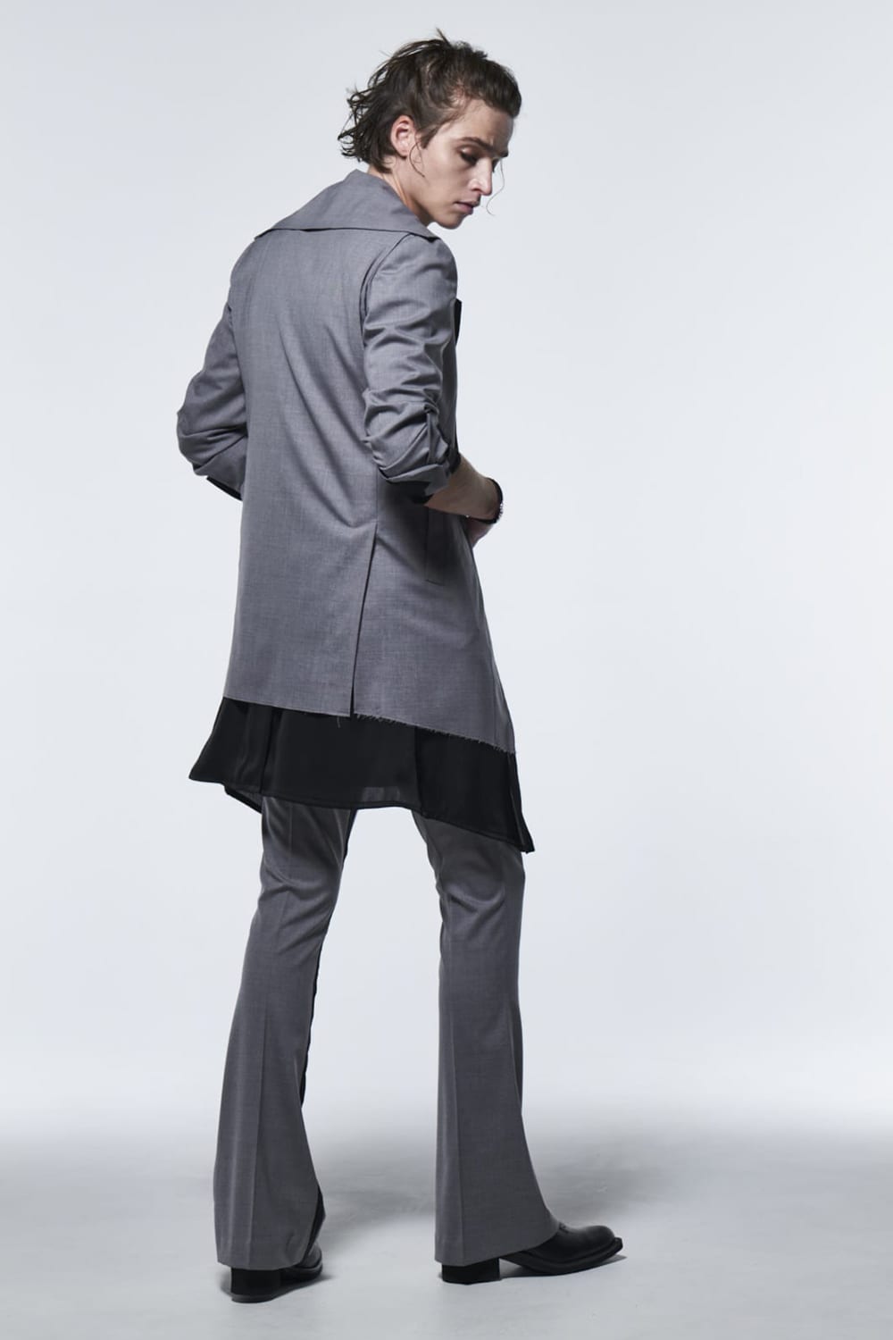 In Side TP Flare Slacks Light Gray