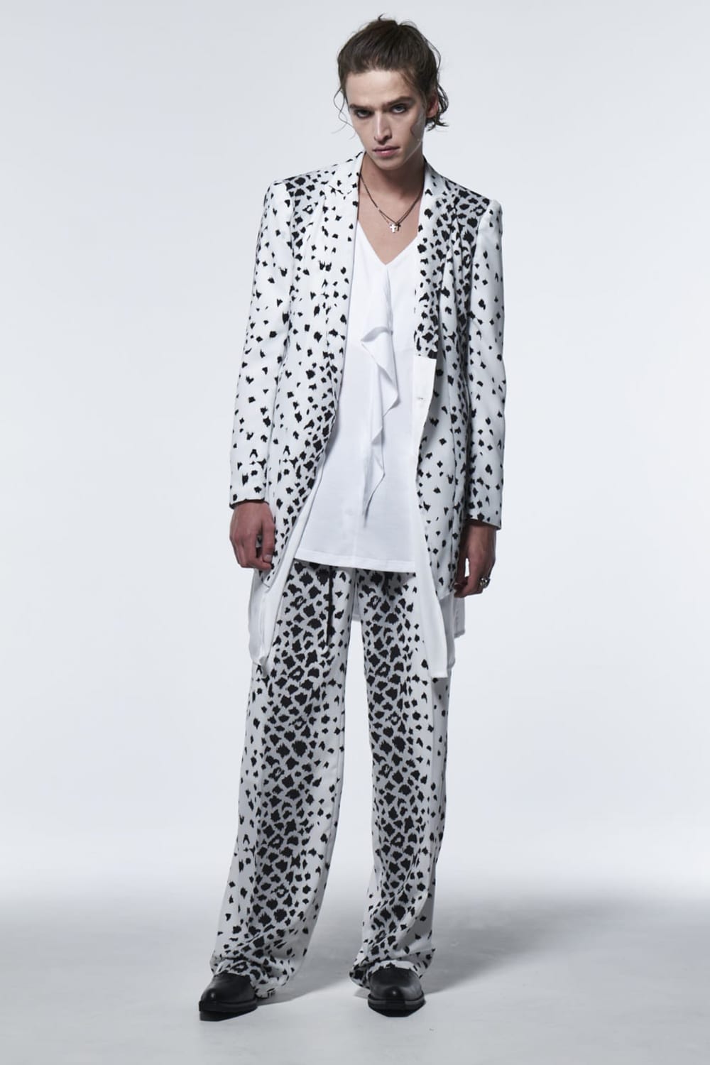 フリル 着物スリーブTシャツ ホワイト