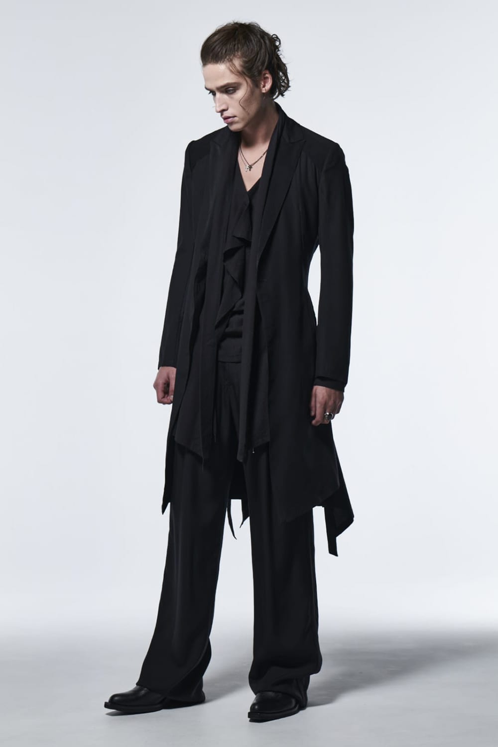 Frill Kimono Sleeve T-Shirt Black