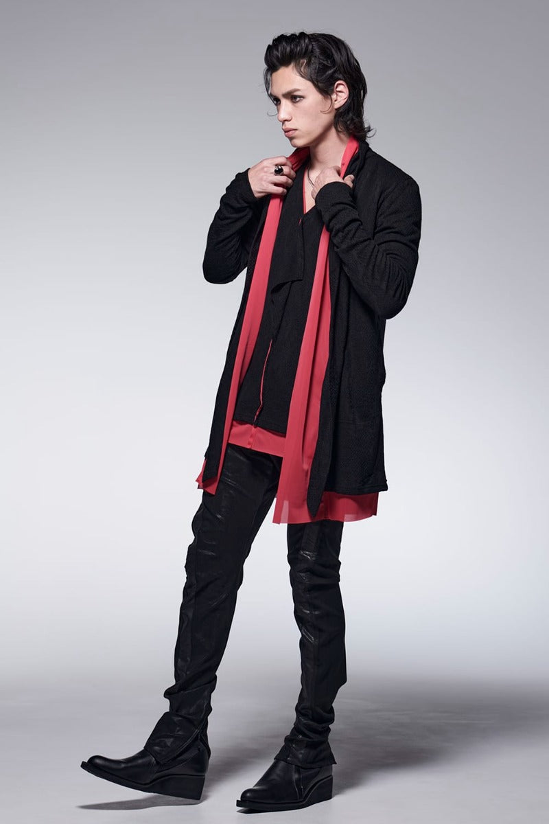 Layered Petit Frill T-Shirt Black&Red