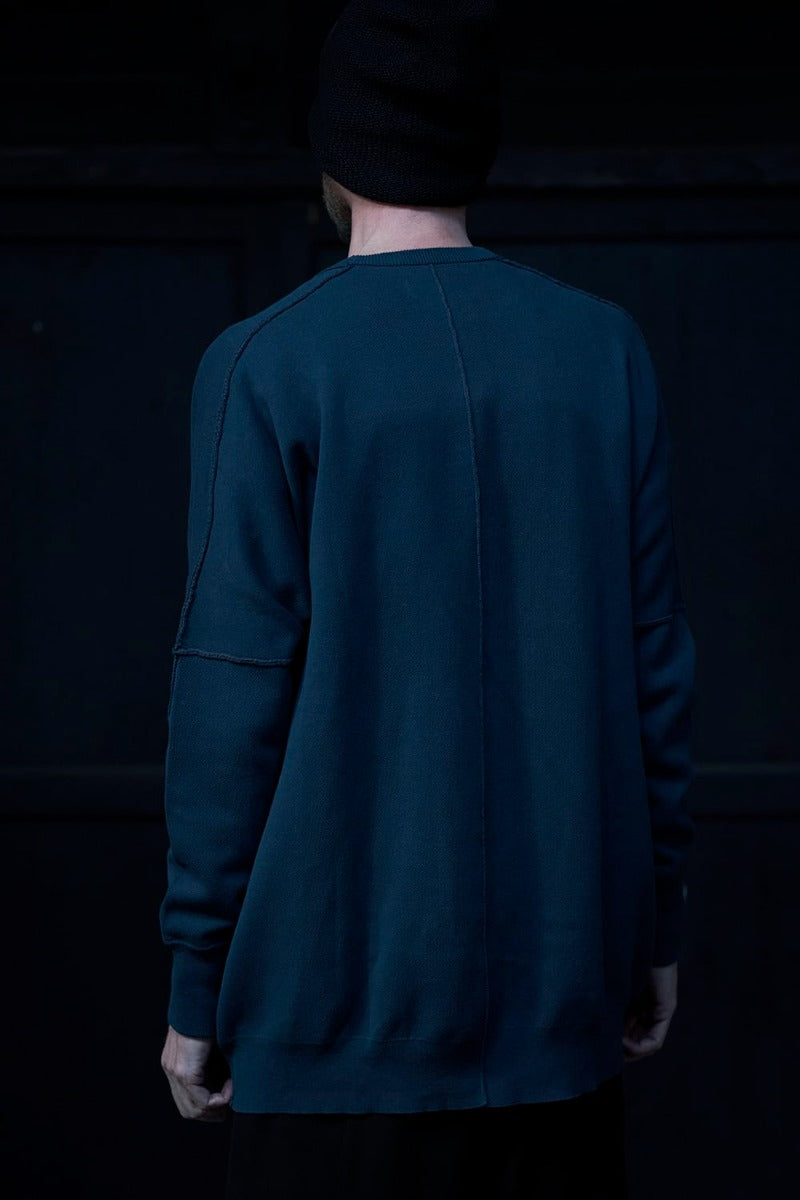 カーディガン コットン ブルーグレー