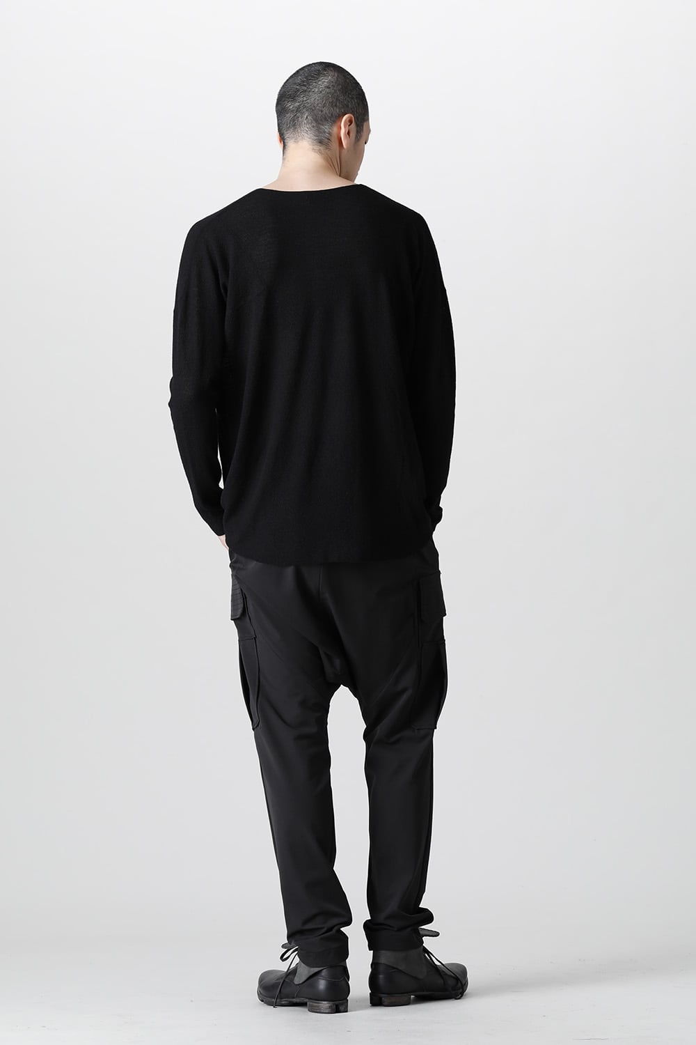 ルーズフィット ロングスリーブ メリノウール ブラック