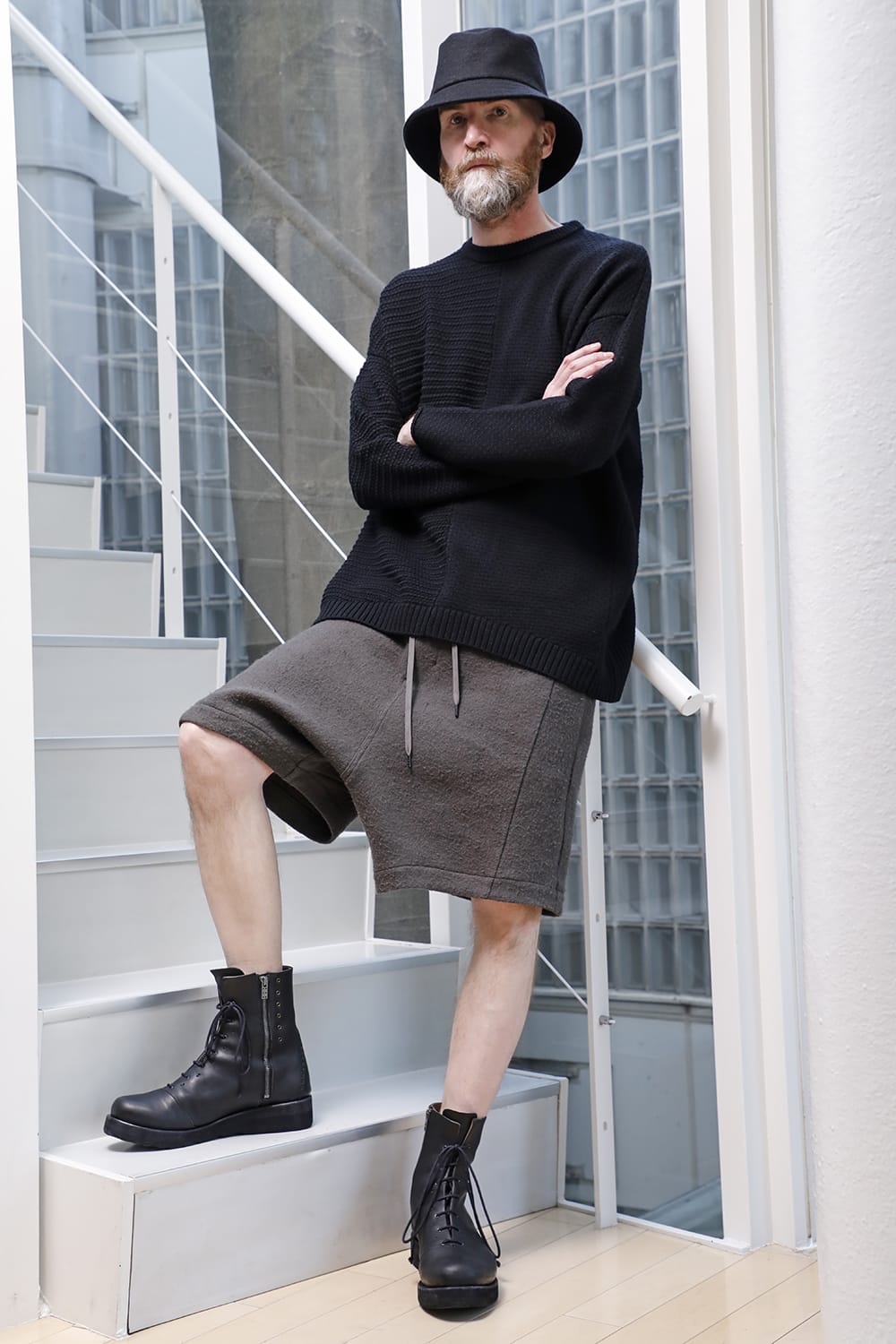 Pullover knit merino wool Black