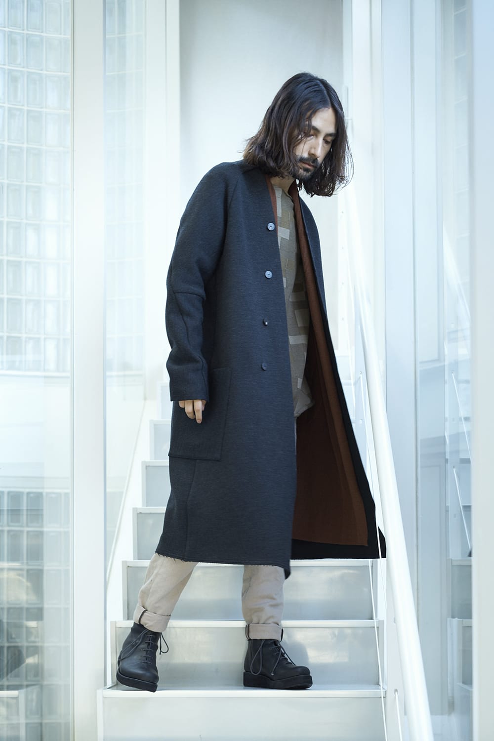 Long cardigan merino wool Camel