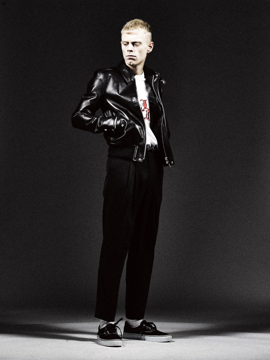 Lamb wax naked blouson