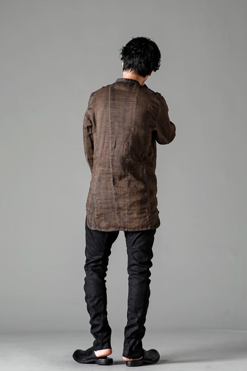 Rib Insert Dart Slim Pants Smeared Black