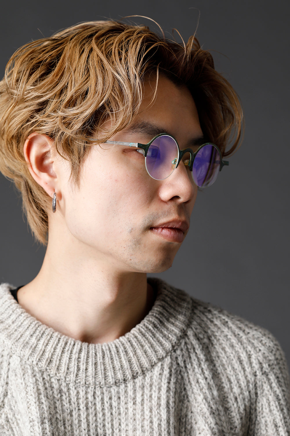 RG0131CU Copper Vintage Jade Hammered Clear Lens