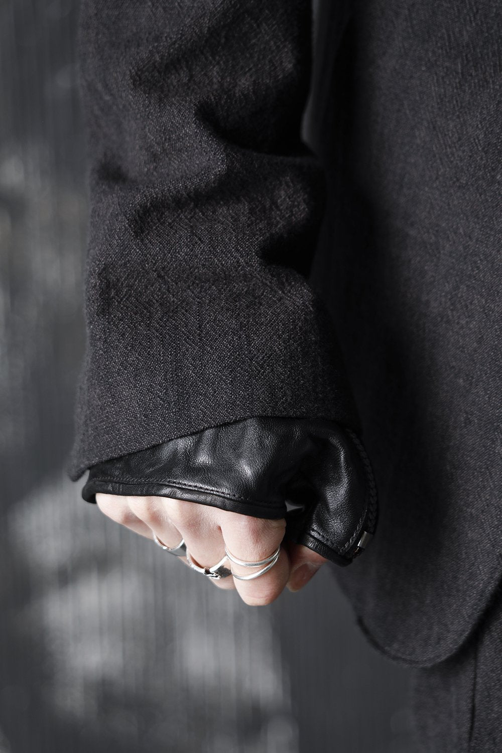 Horse leather backhand ZIP glove