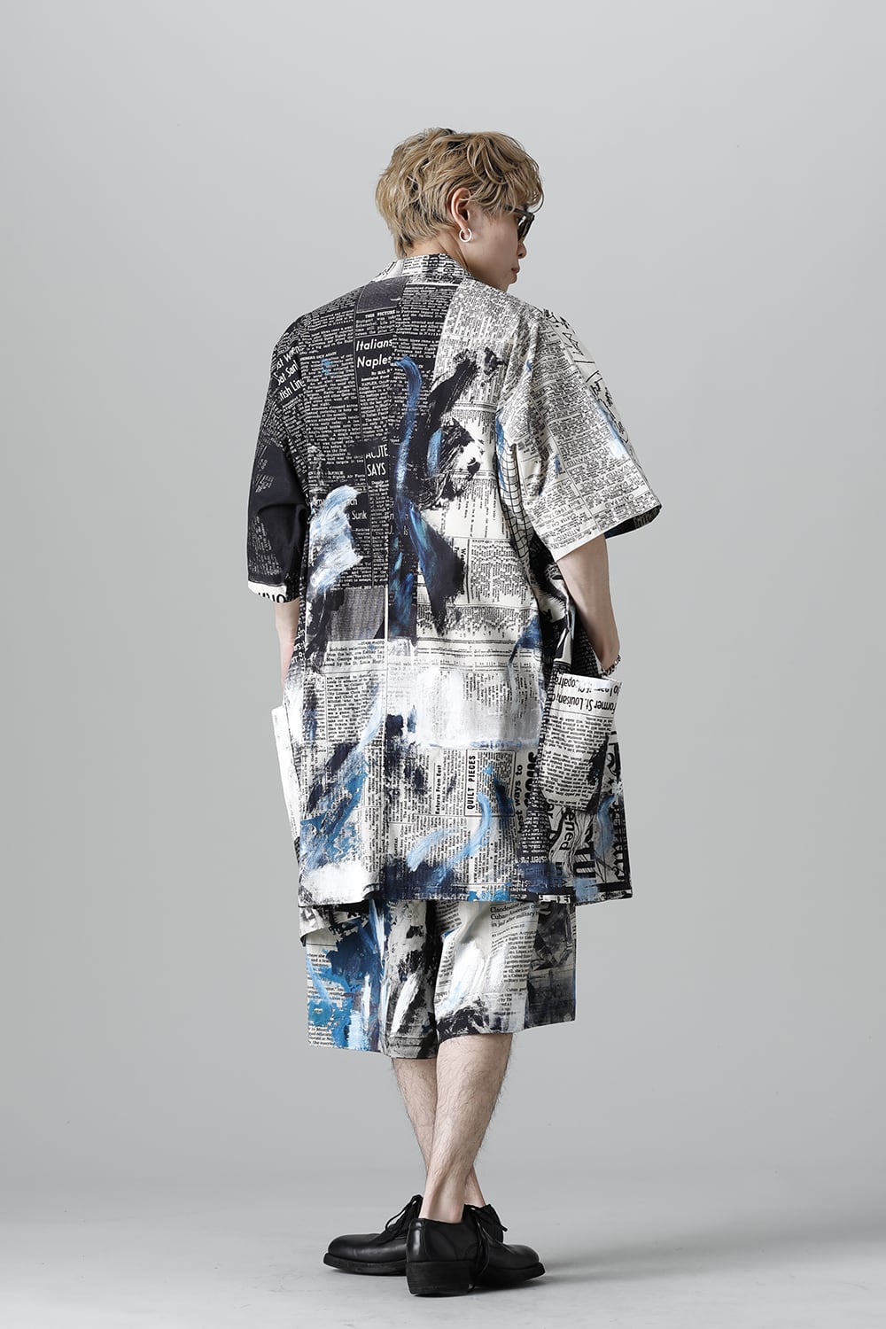 Newspaper Asakura Pattern Half Pants