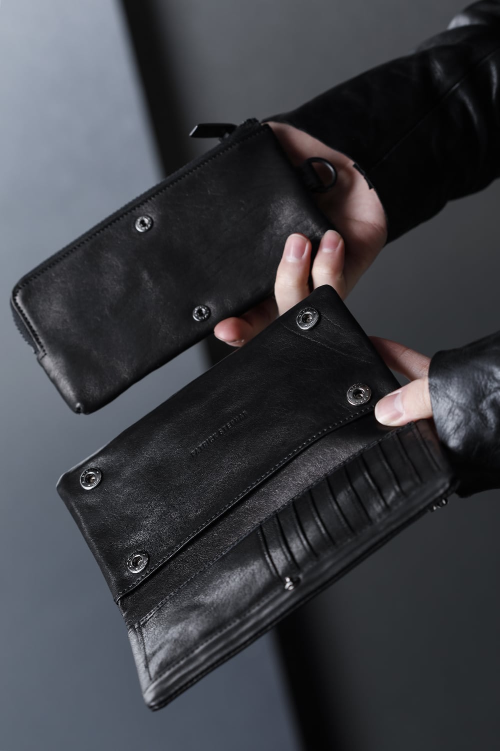 Leather long wallet 'minimal' shine 2