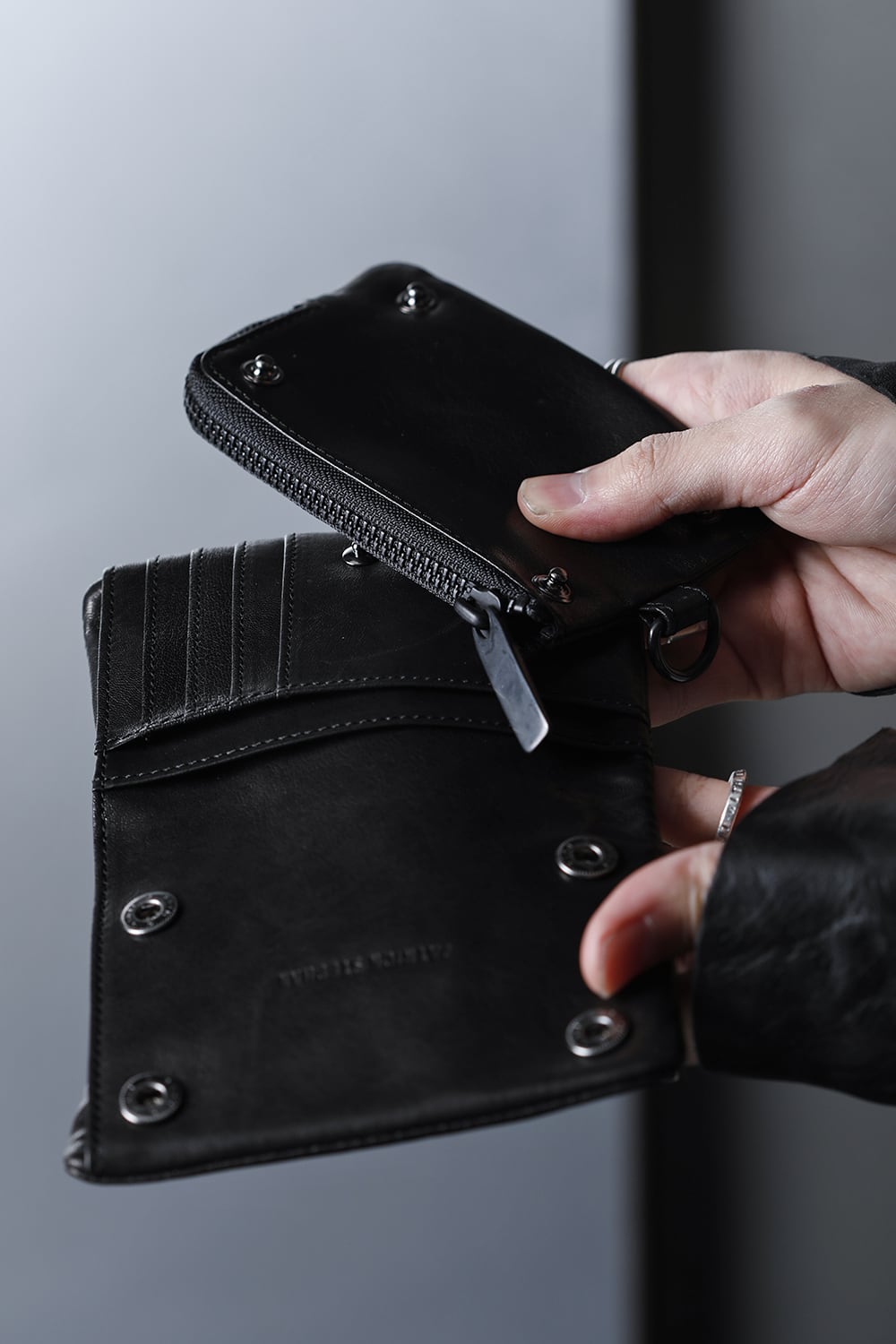 Leather micro wallet 'minimal' shine 2