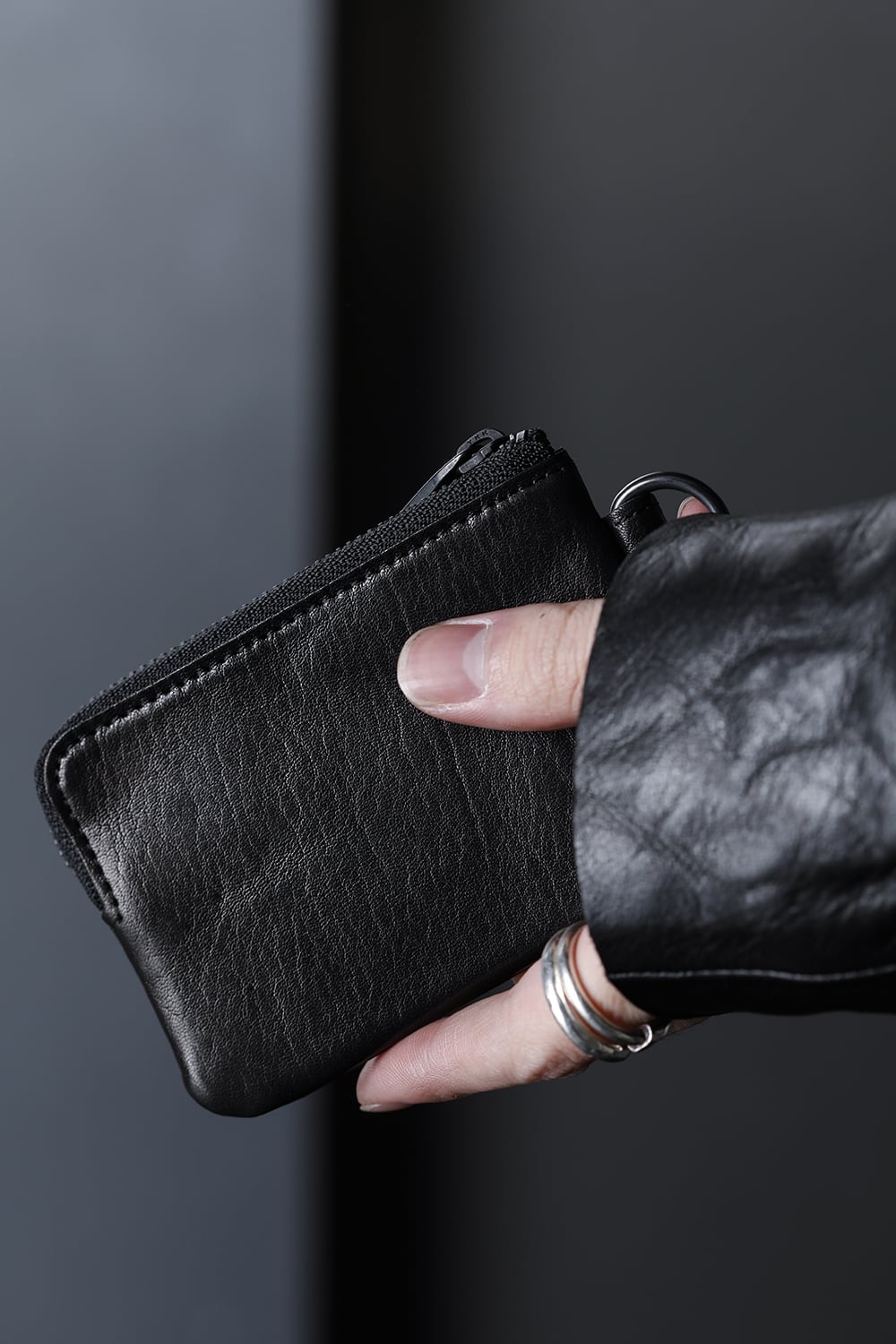 Leather coins case 'minimal' shine