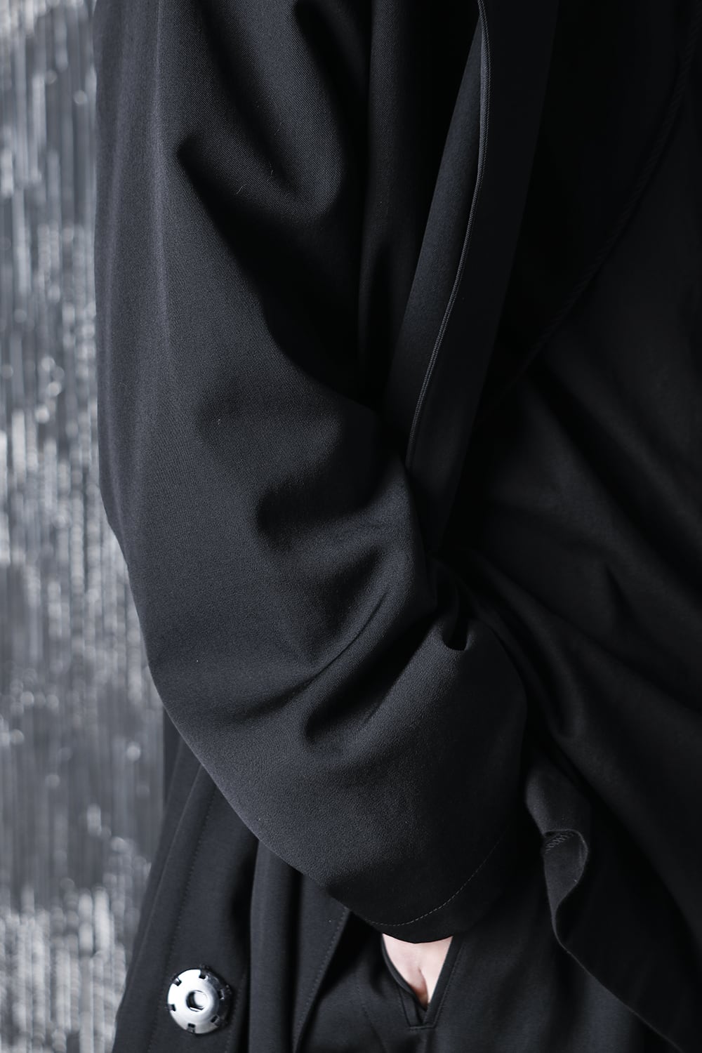 Double Parts Button closure Wrinkle gabardine Dress