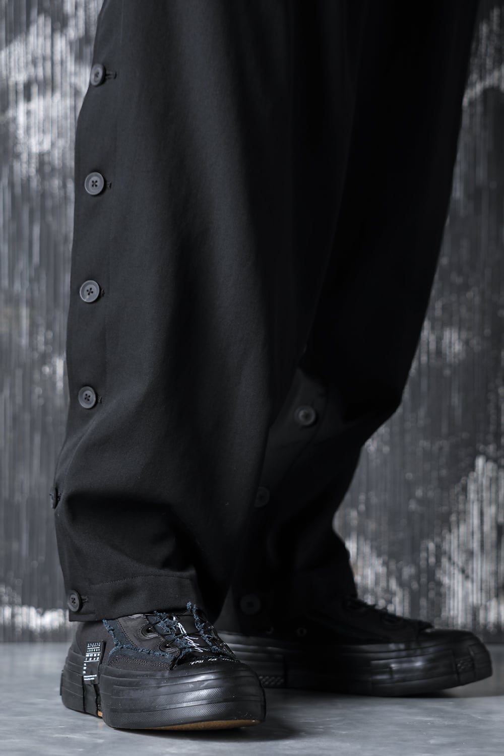 Yohji Yamamoto × VESSEL  Cotton canvas Low top Sneaker Black