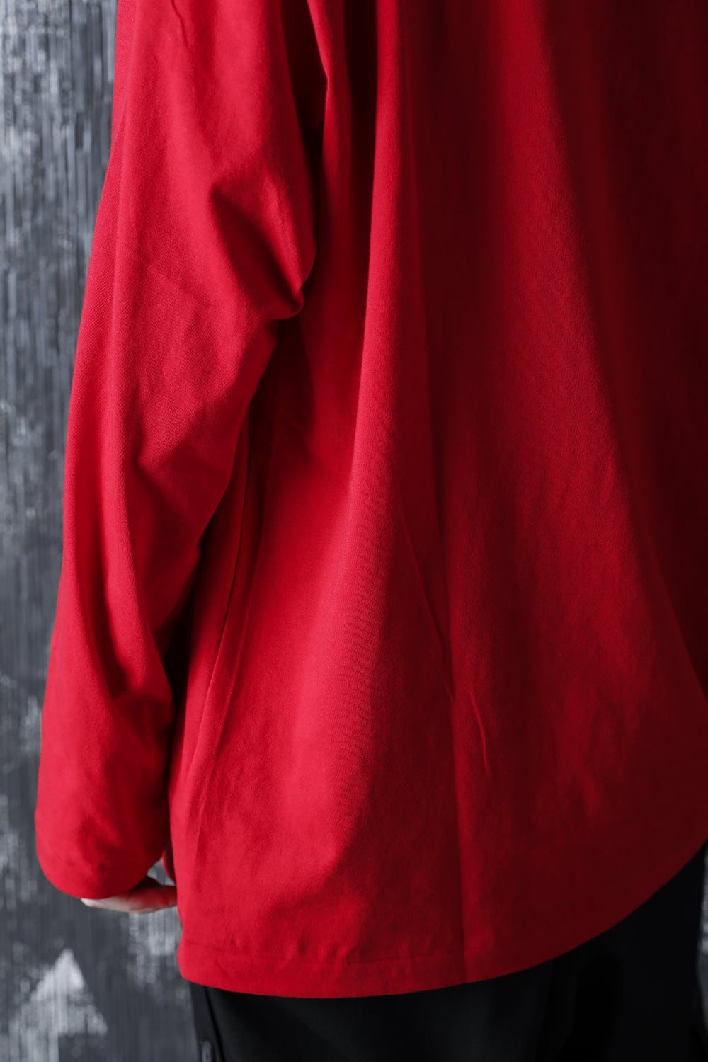 ラウンドネック ロングスリーブTシャツ レッド