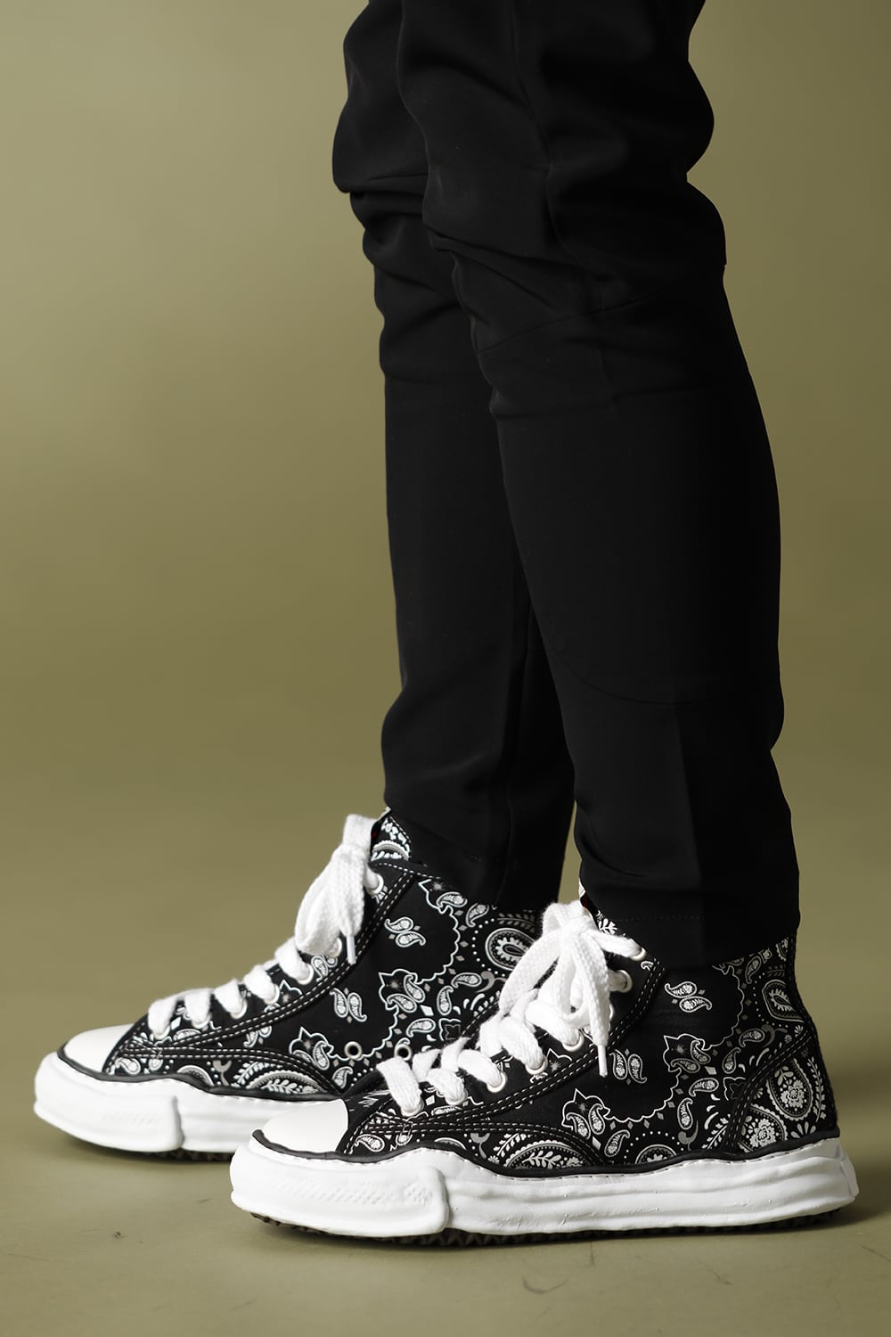 -ピーターソン ハイ- オリジナルソール キャンバス バンダナ ハイトップ スニーカー Black