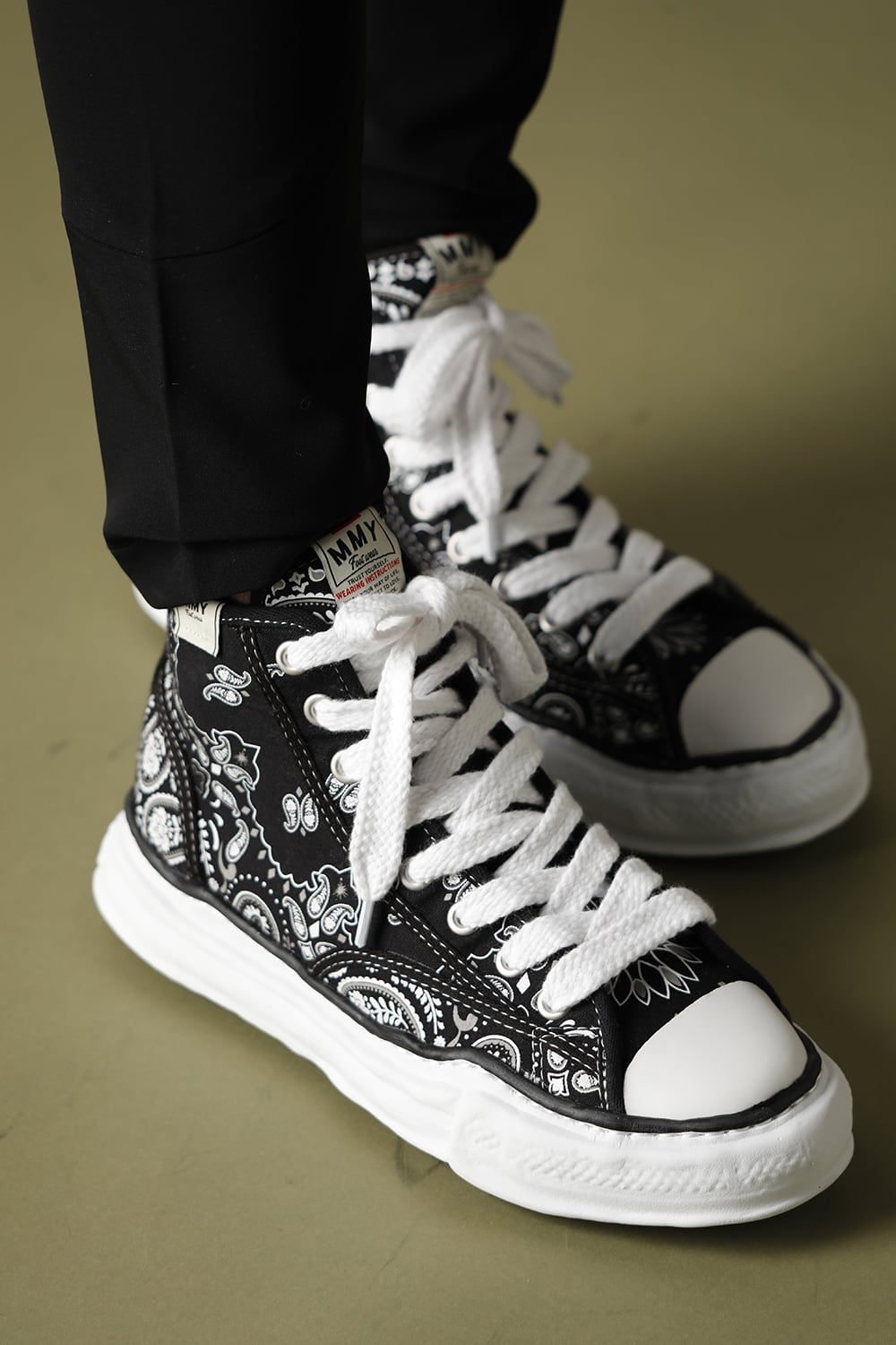 -ピーターソン ハイ- オリジナルソール キャンバス バンダナ ハイトップ スニーカー Black