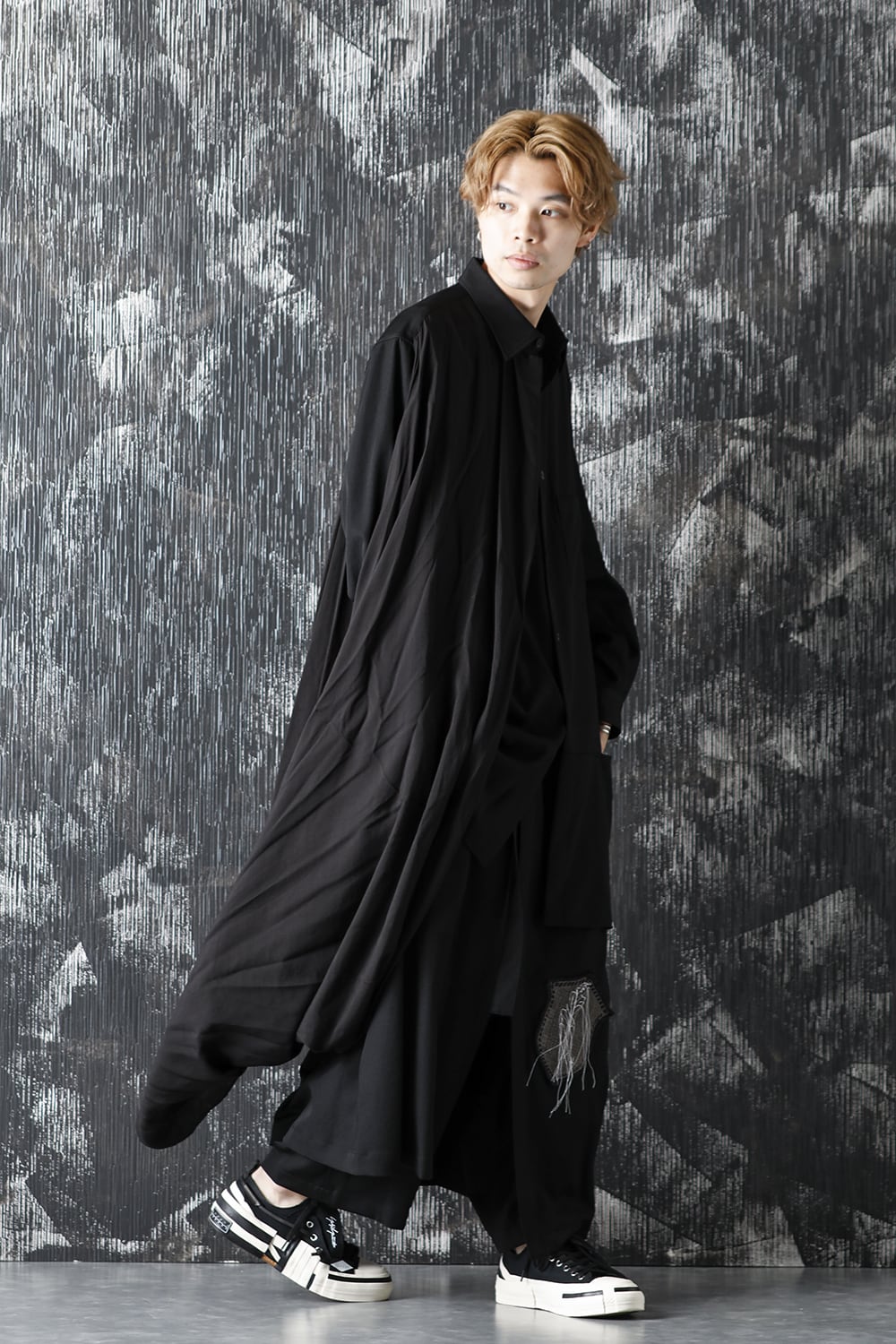 Wrinkled Gabardine Double Wrap Pants