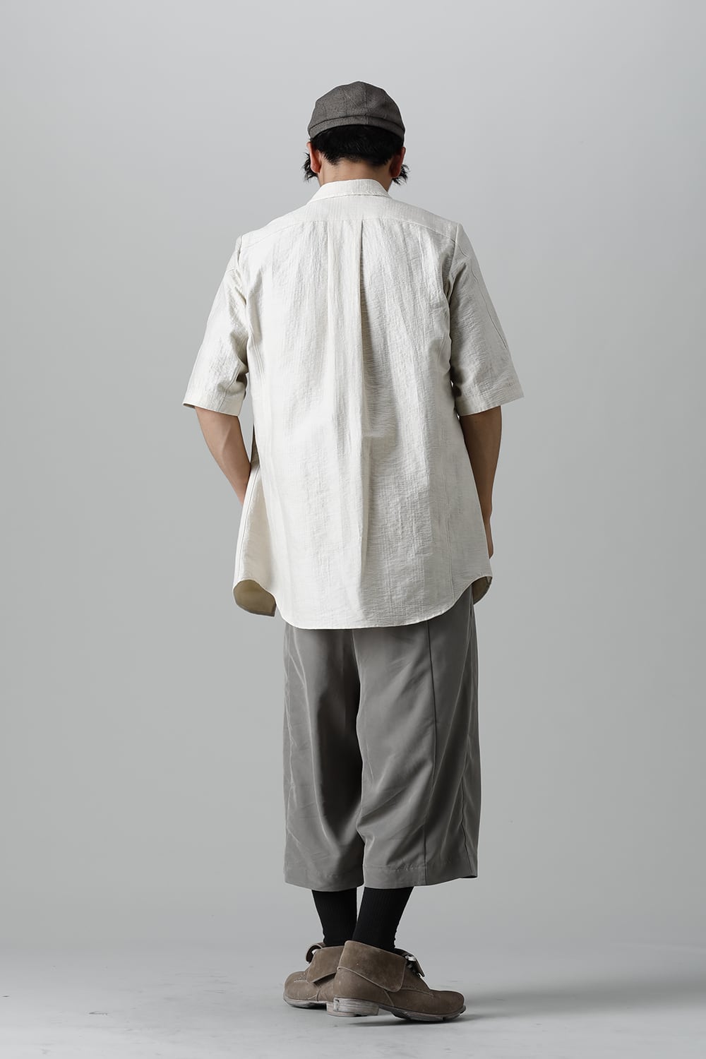 Short sleeve shirt Shadow jacquard Ecru