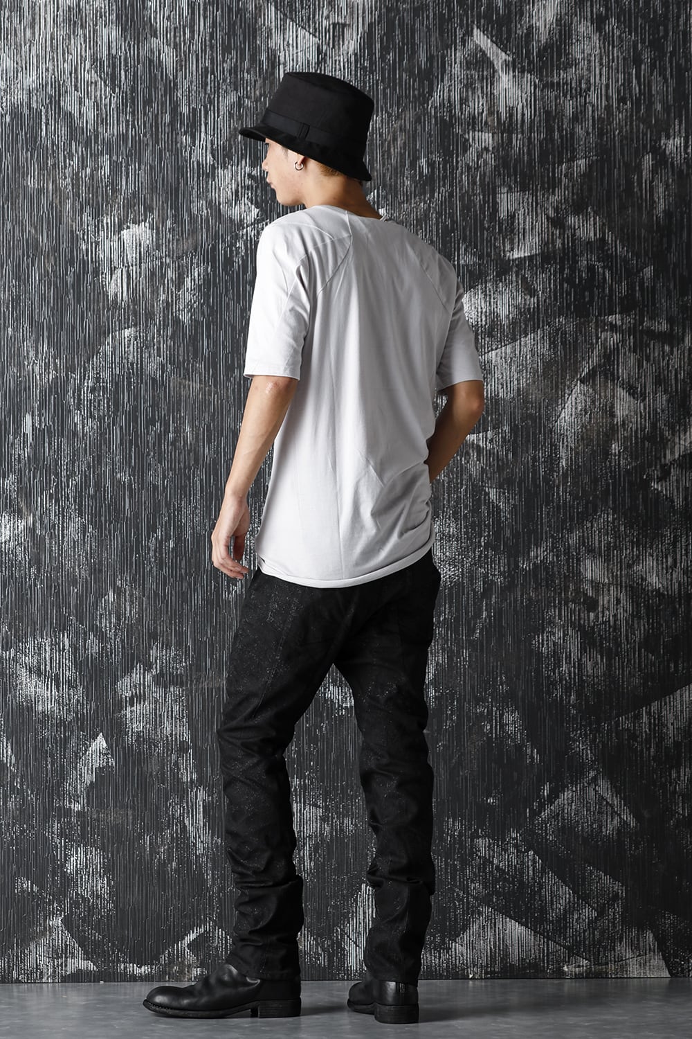 Dirty Coating Drop Crotch Curve Slim Pants