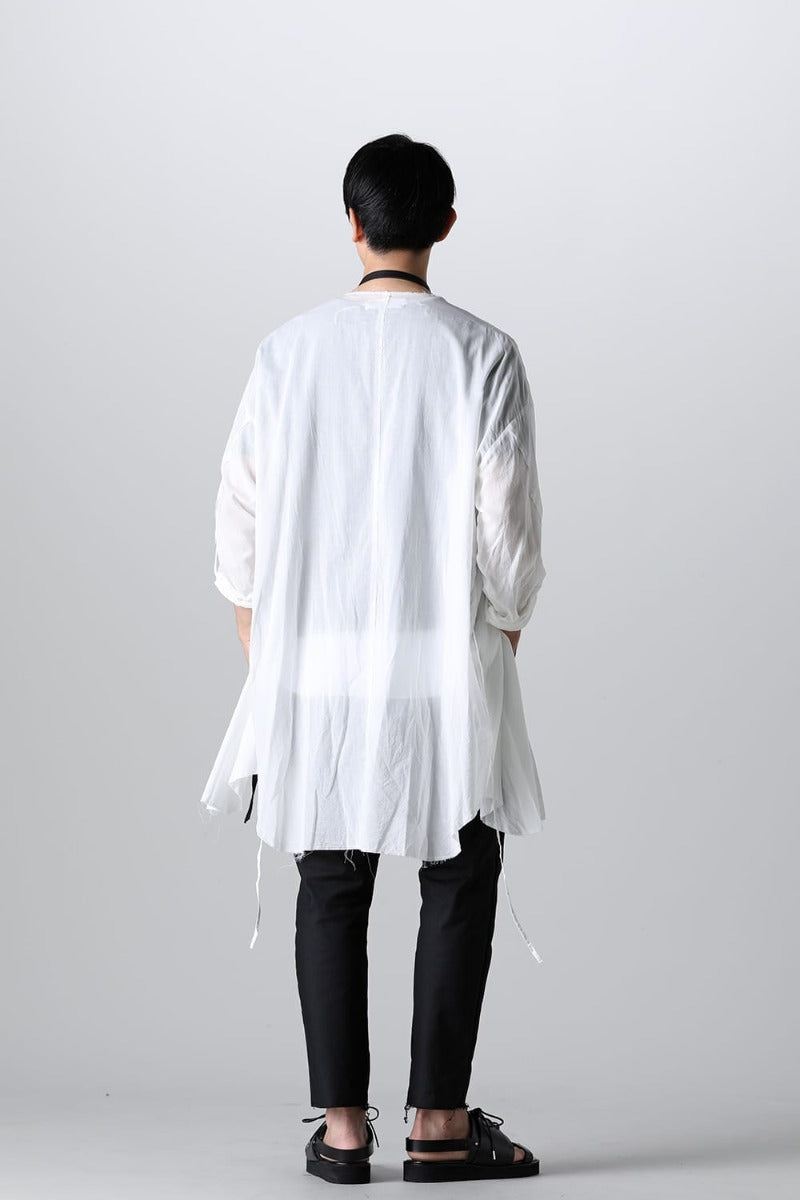 Ribon Cord Smock Shirt White